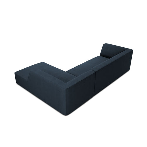 Cosmopolitan Design - Modulaire hoekbank rechts Siena 4-zits, structurele stof marineblauw - 180x273x69cm
