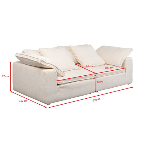 Kare Design Sofa Carole 3-Zits creme