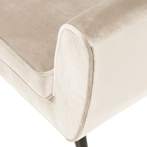 WOOOD fauteuil Rocco - Velvet - Off White - 75x92x81