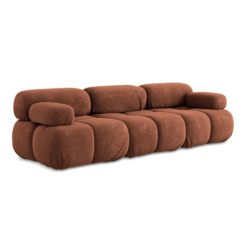LaMiaSofa 3-zits bank Sanremo - chenille stof - terracotta - 285x96x70