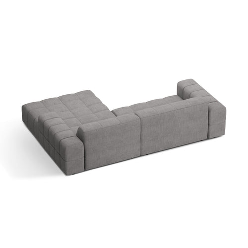 Cosmopolitan Design - Rechter hoekbank Chicago 3-zits, chenille lichtgrijs - 167x234x78cm