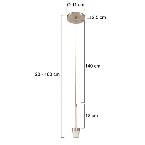 Steinhauer hanglamp Sparkled - 1 lichts - 14x 135 cm - mat chroom