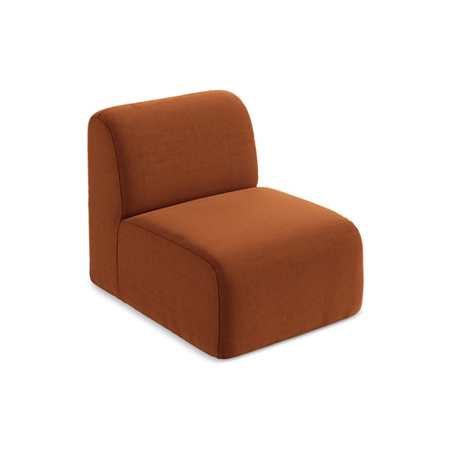 LaMiaSofa Bankmodule midden Cervo - velours - terracotta - 70x94x75