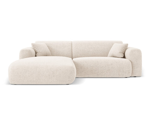 Cosmopolitan Design linker hoekbank Nolio 4-zits, chenille, lichtbeige - 170x235x72cm