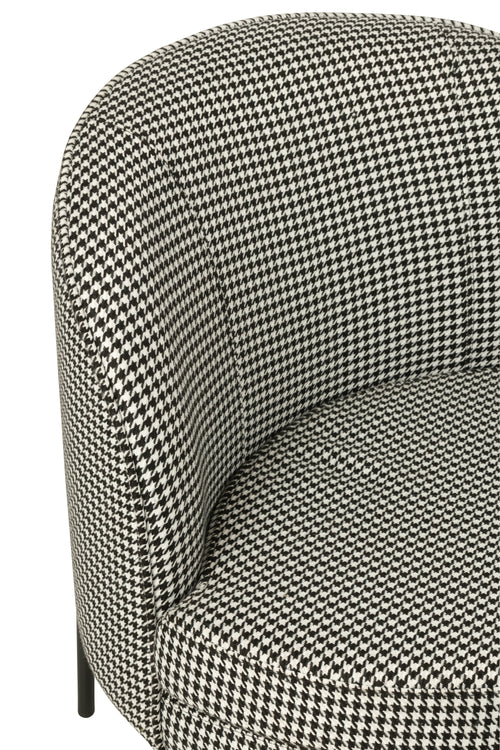 J-Line zetel Pied-De-Poule - ijzer - zwart/wit