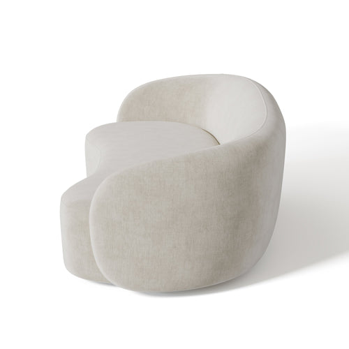 Sia Home - Rechte slaapbanken KATE - Zacht aanvoelende geweven stof - Crème - 210cm