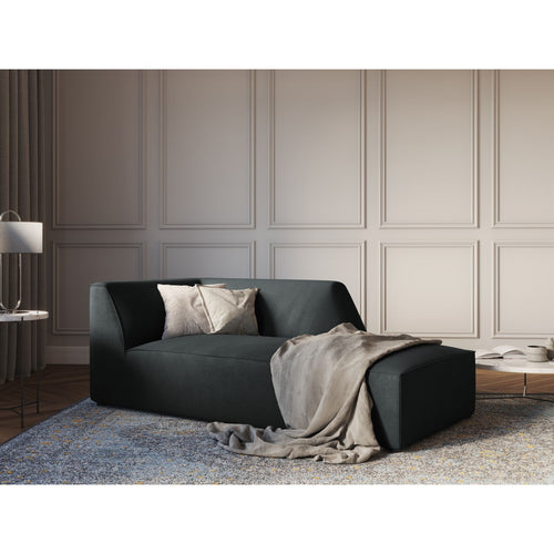 Cosmopolitan Design - Ligstoel rechts Siena ribfluwelen zwart - 181x93x69cm