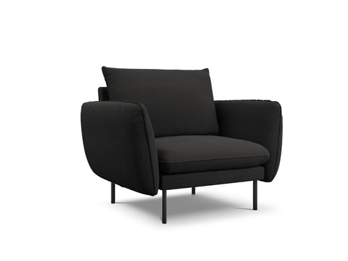 Cosmopolitan Design Fauteuil Vienna boucle, zwart - 94x97x95cm