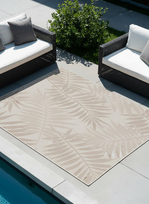 AFK Living vloerkleed Tulum - voor binnen en buiten - beige - 120 x 170 cm
