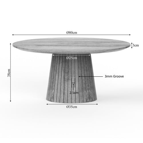 StarFurn Salontafel Solana - Rond Taupe Hout - 80x80x38cm - vtwonen shop