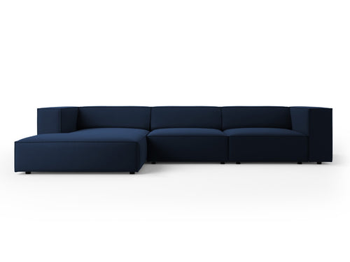 Cosmopolitan Design linker hoekbank Arendal 4-zits, flueel, koningsblauw - 166x284x70cm