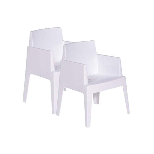 Garden Impressions tuinstoel Box wit - 2 stuks