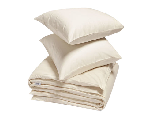 Yumeko dekbedovertrek katoen satijn natural 240x220 + 2/60x70 - vtwonen shop