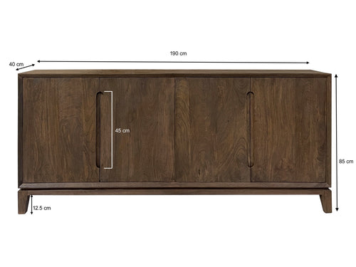 Livingfurn dressoir Cortez - 190x85x40 cm - mangohout - vtwonen shop