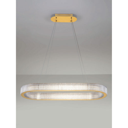 Nova Luce KINARA Geïntegreerde LED-hanglamp voor plafond, platina goud, Triac dimbaar, 70W, 5444lm, 3000K