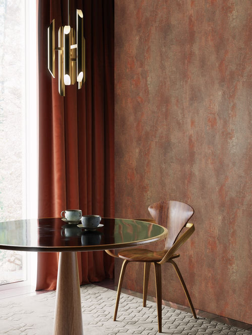 Masureel behang betonlook terracotta - 106 cm x 10.05 m - 631125