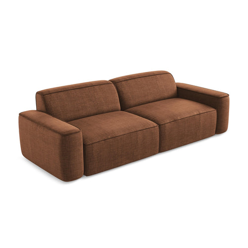 LaMiaSofa 4-zits bank Melissa - textuurstof - terracotta - 244x102x70