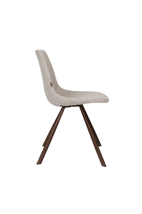 Dutchbone Franky Eetkamerstoelen Bouclé Beige - Set van 2 - vtwonen shop