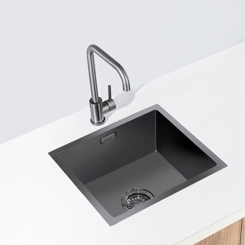 LOMAZOO spoelbak Onyx - RVS - antraciet/gun metal - 50 x 40 cm