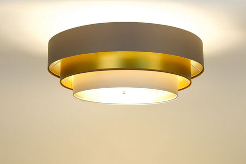 bpskoncept plafondlamp Triniti - beige satijn - goud - Ø 60 cm