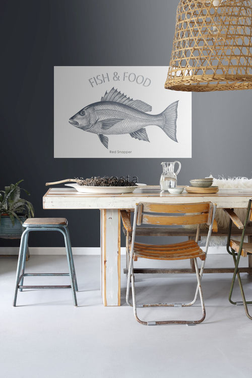 ESTAhome muursticker vis blauw - 145 x 97 cm - 159044