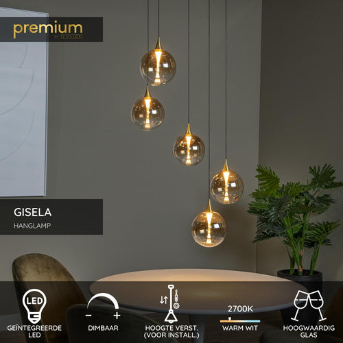 Lucide hanglamp GISELA - Geïntegreerde LED - Amber