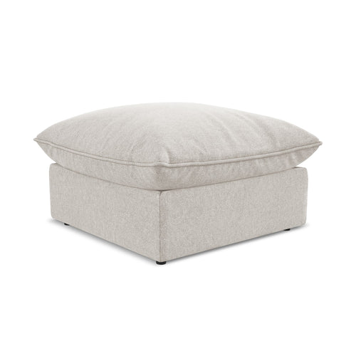 LaMiaSofa Poef Ravenna - velours - lichtbeige - 75x75x45