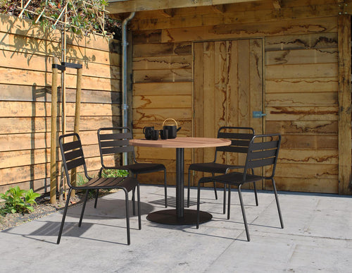 MaximaVida ronde tuintafel Java zwart 80 cm - zware 49 kg uitvoering - vtwonen shop