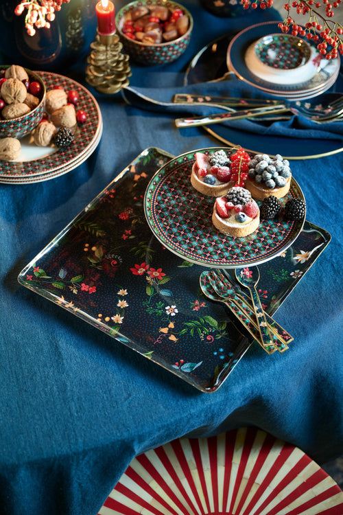 Pip Studio Dienblad Berry Blues - Vierkant - Donkerblauw - 30.5x30.5cm