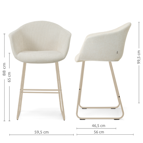 Nolon Nino-Otis barkruk cottonbeige - beige onderstel - 65 cm