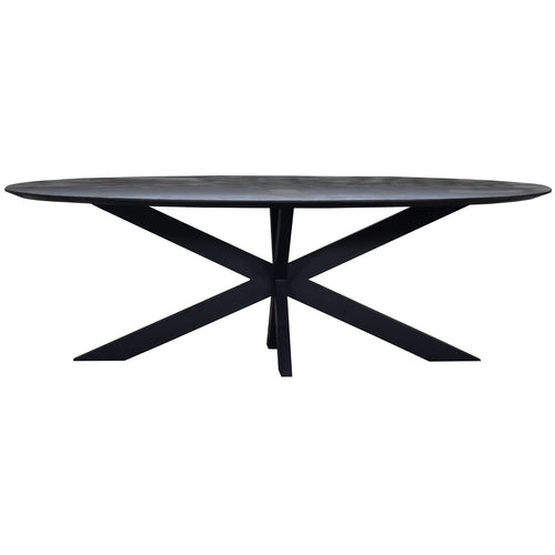 Giga Meubel Eettafel Diamond - Zwart Mangohout - 200x100x78cm - vtwonen shop