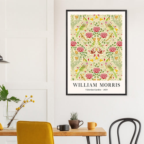 Artfulprints Poster met Lijst William Morris - Victorian garden 1879   - 30x40 cm - Groen