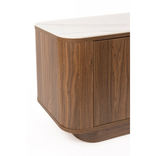Housecraft Living Almira Dressoir Laag 180 cm Hout/ Marmerlook Walnootkleur - Bruin
