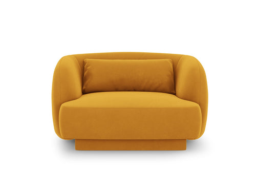Cosmopolitan Design Fauteuil Tulum flueel, geel - 90x103x70cm