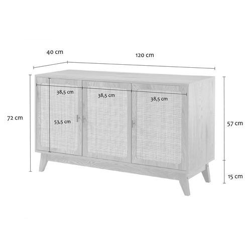 Calicosy - Dressoir ALIA - licht hout 120x40x72 cm
