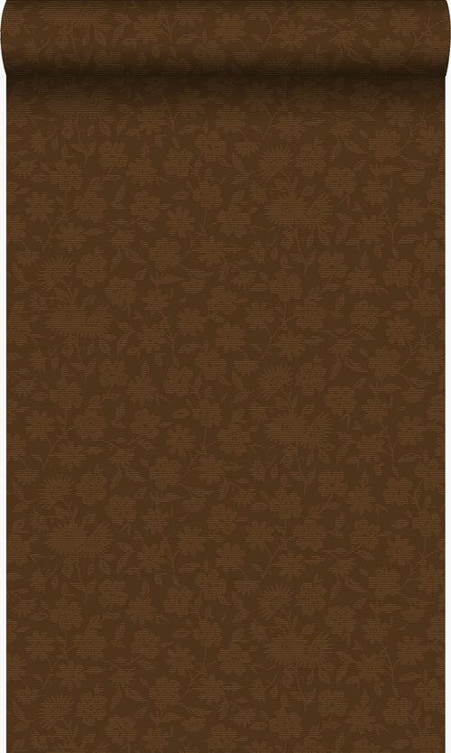 Origin Wallcoverings behang bloemen bruin en glanzend goud - 53 cm x 10,05 m - 345439 - vtwonen shop