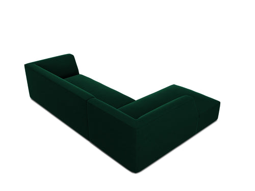 Micadoni linker hoekbank Ruby 4-zits, flueel, flessengroen - 180x273x69cm