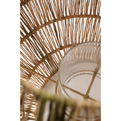 Mica Decorations Liliano Lantaarn - H36 x Ø30 cm - Jute - Donkergroen