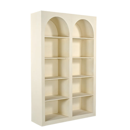 Giga Meubel Vakkenkast Fien - MDF/Beton Ciré - Beige - 150x38x210cm - vtwonen shop