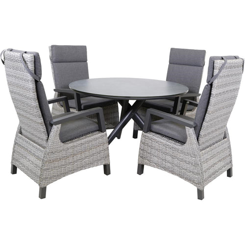 Lesli Living tuintafel Mojito - antraciet - Ø120x74cm