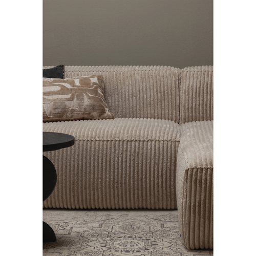 WOOOD chaise longue bank rechts Bean - Ribstof - Travertin - 73x254x178 - vtwonen shop