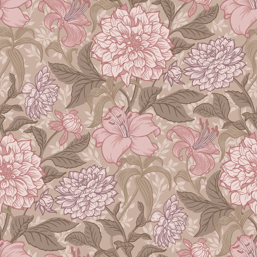 ESTAhome behang vintage bloemen licht mauve paars - 50 x 900 cm - 131849