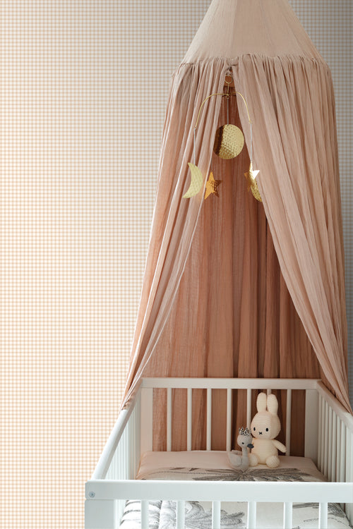 ESTAhome behang ruitjes licht terracotta - 50 x 900 cm - 131642