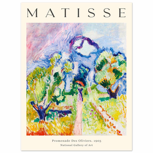 Artfulprints Poster Matisse - Promenade des oliviers 1905   - 30x40 cm - Meerkleurig