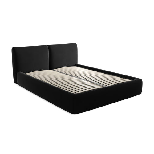LaMiaSofa Bed met opbergruimte Milano - velours - zwart - 180x228x82