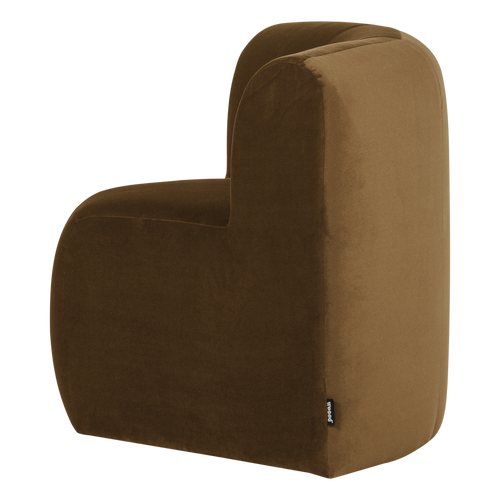 WOOOD eetbank hoek rugleuning Mojo Base - Velvet - Honinggeel - 83x80x80
