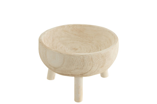 J-Line schaal Op Tripod - hout - wit