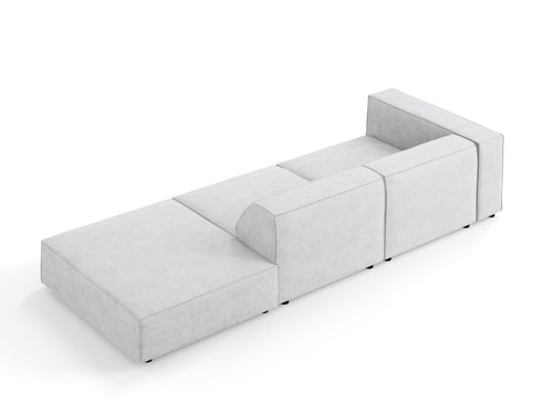 Cosmopolitan Design Rechte bank Arendal 4-zits, chenille met ribbeleffect, lichtgrijs - 102x262x70cm