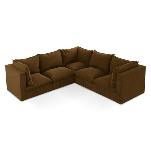 LaMiaSofa Modulaire hoekbank Ravenna - velours - mosterd - 255x255x77