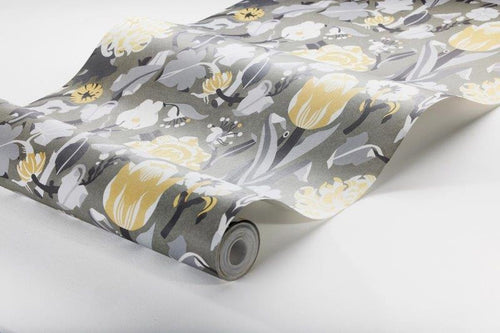 Borastapeter behang bloemen grijs - 49 cm x 10.05 m - 660810 - vtwonen shop